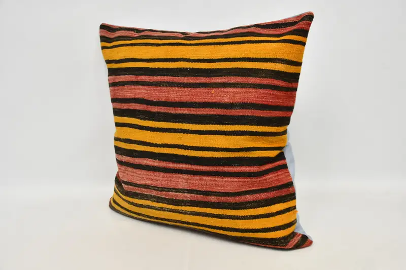 Interior Designer Pillow, Bench Cushion Cover, Pillow Case, Turkish Pillow, Outdoor Cushion Case, Handmade Kilim Cushion, 32x32 Orange Pillow - 4