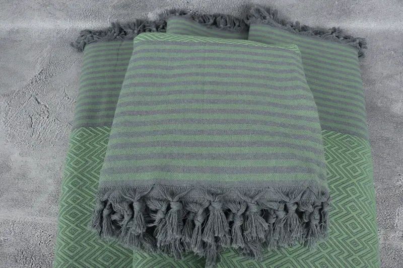 Turkish Blanket Throw, Turkish Bedcover, Turkish Throw Blanket, Grandma Gift, Bedspread, Personalized Gifts, 104x80 Cotton Diamond Towel, Tablecloth - 4