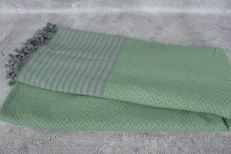 Turkish Blanket Throw, Turkish Bedcover, Turkish Throw Blanket, Grandma Gift, Bedspread, Personalized Gifts, 104x80 Cotton Diamond Towel, Tablecloth - 6