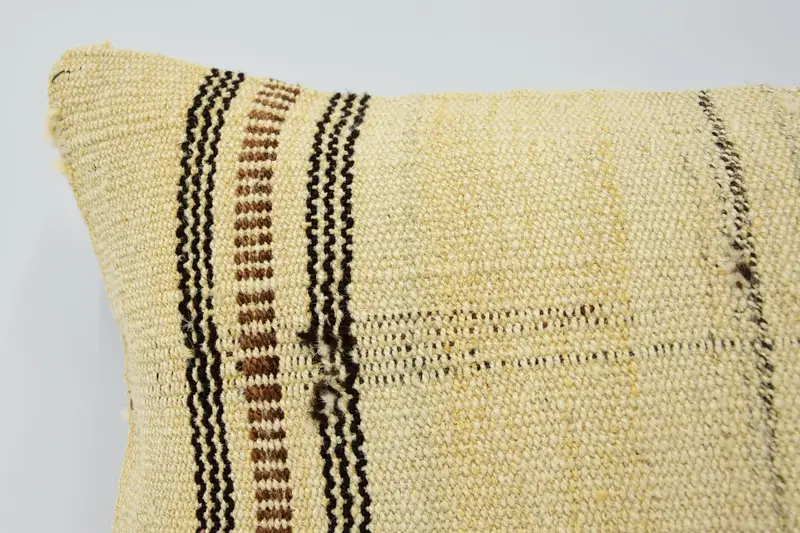 Cushion, Gift Pillow, 12x20 Beige Pillow Case, Bolster Throw Pillow Case, Vintage Kilim Throw Pillow, Handmade Pillow Sham, Vintage Kilim Pillow - 2