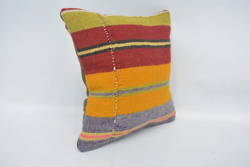 Pillow Cover, Bench Cushion Cover, Luxury Pillow Cover, Turkish Kilim Pillow, Pillow for Sofa, 12x12 Red Pillow Case, Kilim Pillow - 3