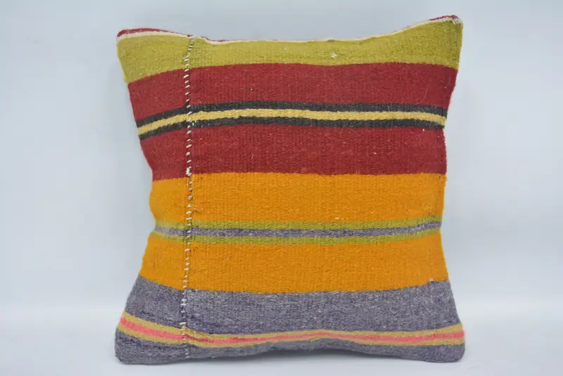 Pillow Cover, Bench Cushion Cover, Luxury Pillow Cover, Turkish Kilim Pillow, Pillow for Sofa, 12x12 Red Pillow Case, Kilim Pillow - 1