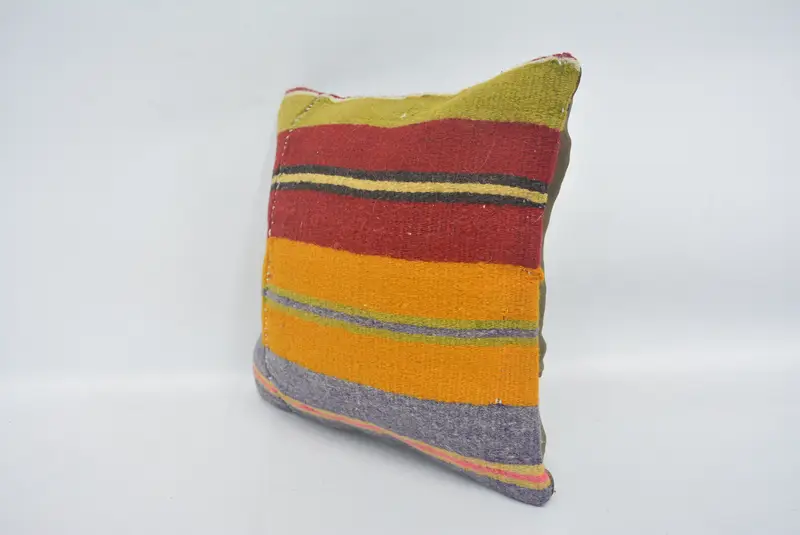 Pillow Cover, Bench Cushion Cover, Luxury Pillow Cover, Turkish Kilim Pillow, Pillow for Sofa, 12x12 Red Pillow Case, Kilim Pillow - 4