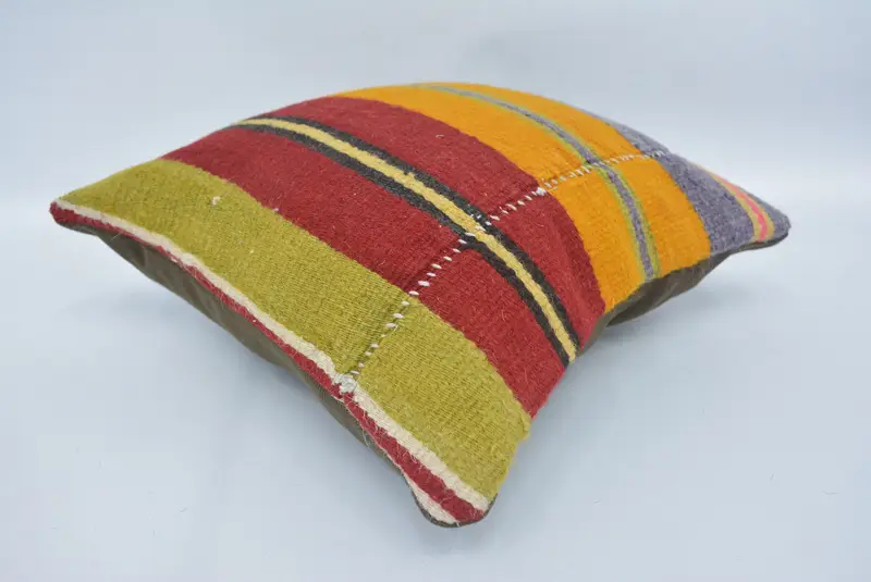 Pillow Cover, Bench Cushion Cover, Luxury Pillow Cover, Turkish Kilim Pillow, Pillow for Sofa, 12x12 Red Pillow Case, Kilim Pillow - 6