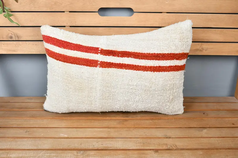 16x24 Beige Pillow Sham, Kilim Pillow Cover, Pillow Sham, Outdoor Patio Pillow Cover, Ethnical Kilim Rug Pillow, Gift Pillow, Yoga Cushion Case - 6