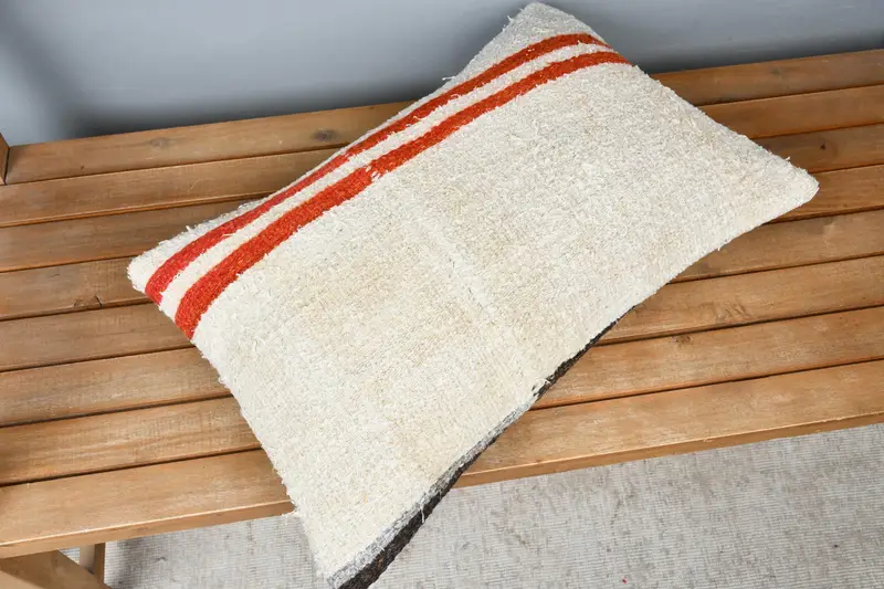 16x24 Beige Pillow Sham, Kilim Pillow Cover, Pillow Sham, Outdoor Patio Pillow Cover, Ethnical Kilim Rug Pillow, Gift Pillow, Yoga Cushion Case - 2
