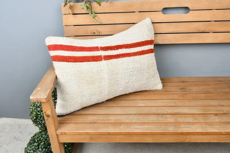 16x24 Beige Pillow Sham, Kilim Pillow Cover, Pillow Sham, Outdoor Patio Pillow Cover, Ethnical Kilim Rug Pillow, Gift Pillow, Yoga Cushion Case - 1
