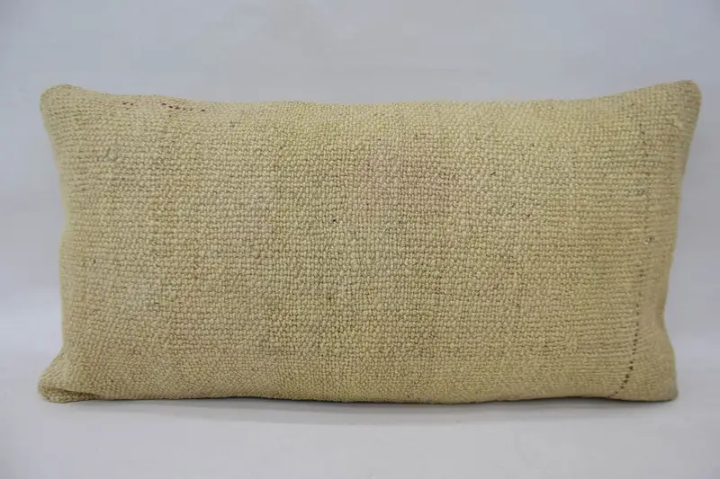 Bench Cushion, 12x24 Beige Cushion Cover, Kilim Pillow, Vintage Kilim Pillow, Cushion Case, Vintage Kilim Pillow Pillow Sham, Throw Kilim Pillow - 1