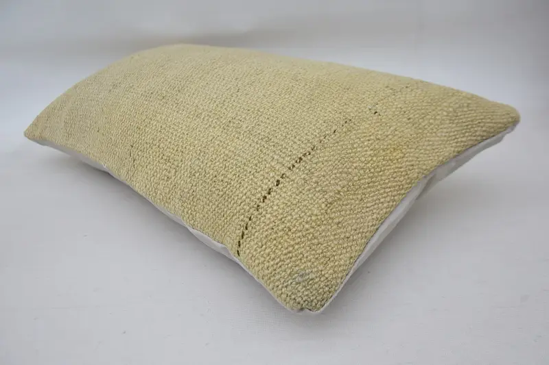 Bench Cushion, 12x24 Beige Cushion Cover, Kilim Pillow, Vintage Kilim Pillow, Cushion Case, Vintage Kilim Pillow Pillow Sham, Throw Kilim Pillow - 6