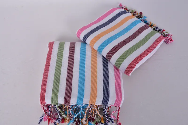 Bachelorette Gifts, Personalized Bridesmaid Gift, Valentines Gift, Yoga Towel, Beach towel, Handwoven Turkish bath towel, 70x40 Cotton Striped Towel - 7