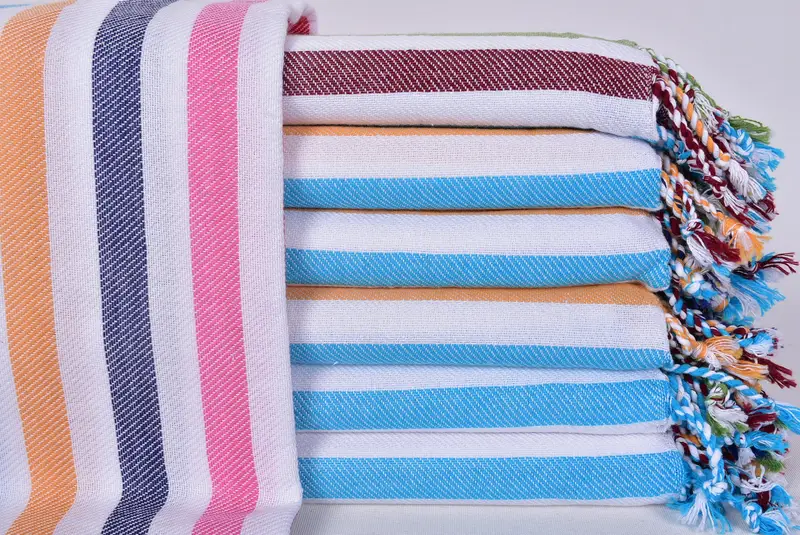 Bachelorette Gifts, Personalized Bridesmaid Gift, Valentines Gift, Yoga Towel, Beach towel, Handwoven Turkish bath towel, 70x40 Cotton Striped Towel - 2