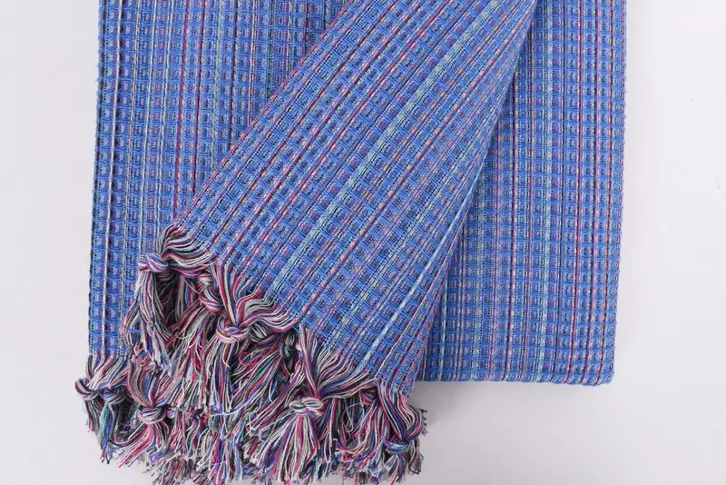 Organic Throw, Turkish Blanket, Gift For The Home Decor, Embroidery Bedspread, 92x88 Cotton Geometric Towel, Monogram Blanket, Decorative Blanket - 8