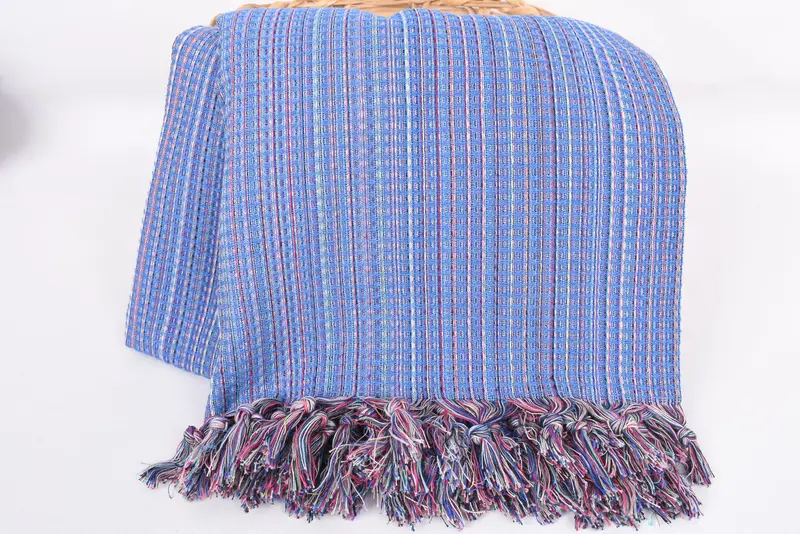 Organic Throw, Turkish Blanket, Gift For The Home Decor, Embroidery Bedspread, 92x88 Cotton Geometric Towel, Monogram Blanket, Decorative Blanket - 5