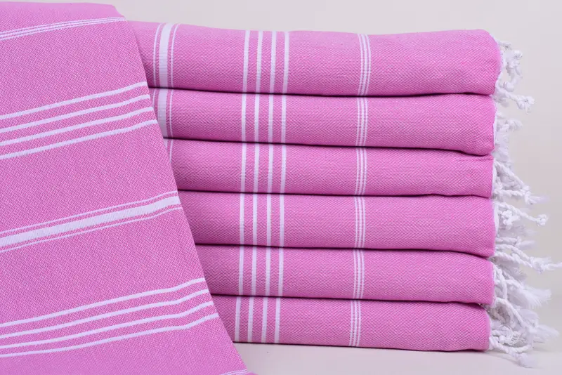 Light Damson Striped Towel, Organic Cotton, Personalized, 70x40 Inches