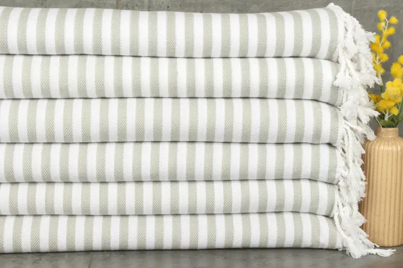 Boho Throw Blankets, 104x76 Cotton Striped Towel, Turkish Blanket, Personalized Gifts, Custom Wedding Gift From Bridesmaid, Bachelorette Favor - 1