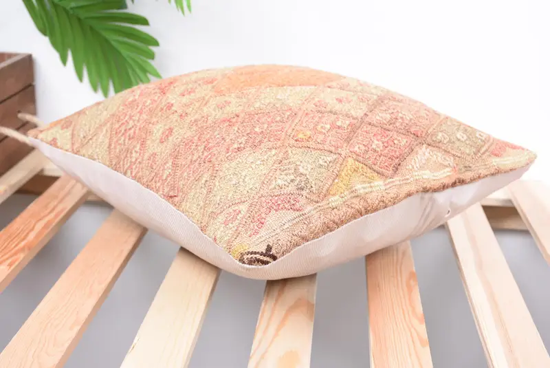 Handwoven Pillow Cover Cushion Cover, Pillow for Couch, Gift Pillow, Home Decor Pillow, Cushion, 14x14 Red Cushion Case, Natural Pillow Cover - 6