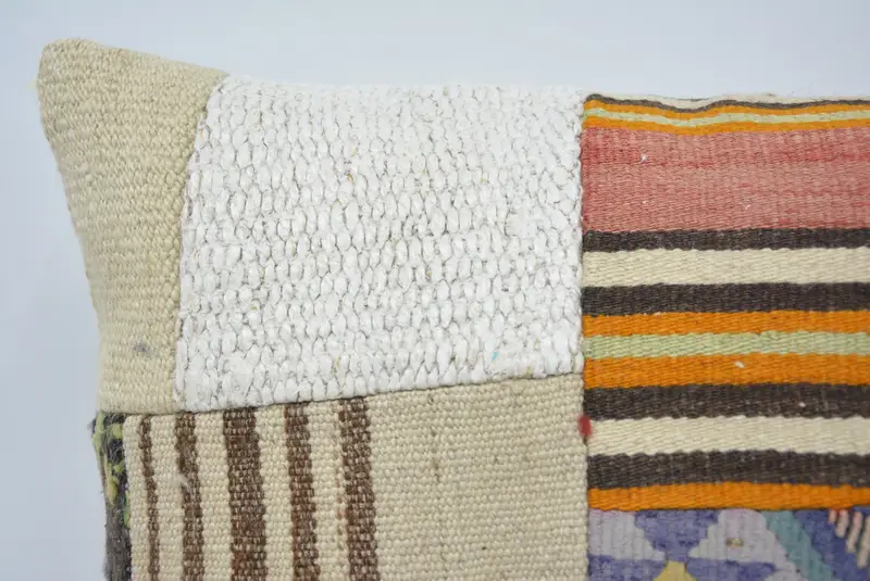 Antique Pillows, Pillow Case, 16x24 White Pillow, Home Decor Pillow, Ikat Pillow Sham, Ethnical Kilim Rug Pillow, Art Deco Pillow - 2