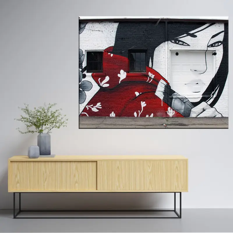 Street Graffiti Canvas, Graffiti Wall Art, Wall Art Canvas, Fine Art Canvas Print, Mother Eyes , Wall Hanging Decor, Grunge Wall Art Canvas - 1
