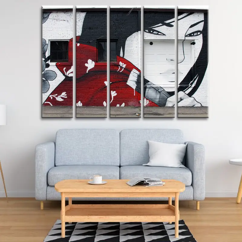 Street Graffiti Canvas, Graffiti Wall Art, Wall Art Canvas, Fine Art Canvas Print, Mother Eyes , Wall Hanging Decor, Grunge Wall Art Canvas - 4