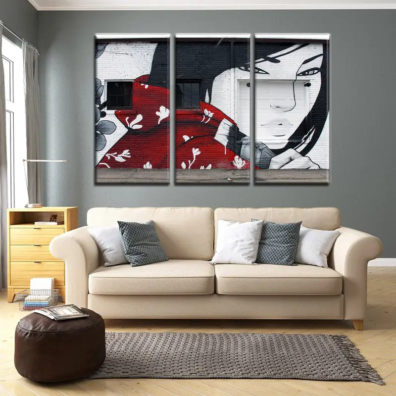 Street Graffiti Canvas, Graffiti Wall Art, Wall Art Canvas, Fine Art Canvas Print, Mother Eyes , Wall Hanging Decor, Grunge Wall Art Canvas - 2