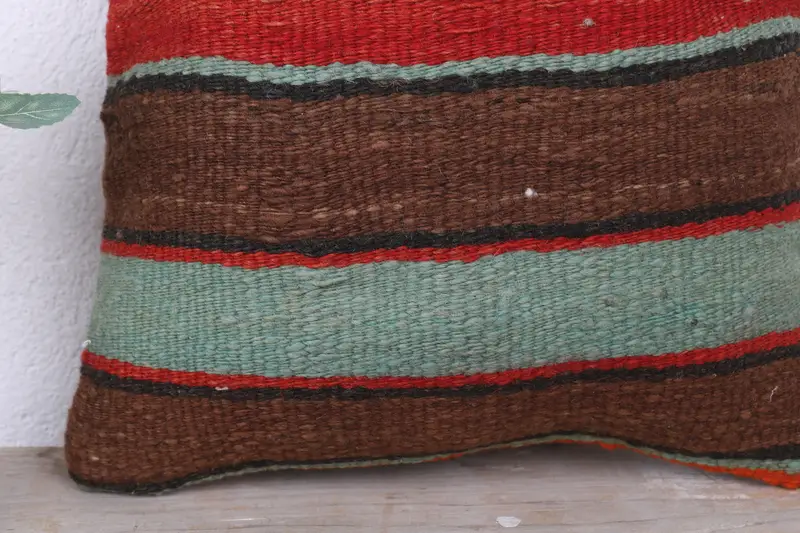 Home Decor Pillow, Authentic Cushion, Vintage Kilim Throw Pillow, Pastel Pillow Case, 12x12 Brown Cushion, Cushion Cover, Kilim Pillow - 3