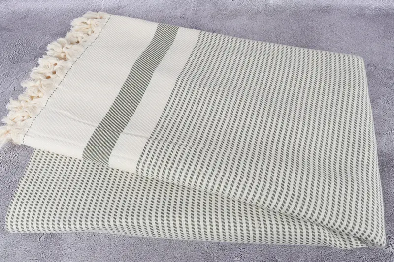 Aesthetic Blanket, Personalized Blanket, Woven Throw Blanket, Couch Throw, 88x80 Cotton Striped Towel, Custom Wedding Gifts, Monogram Beach Blanket - 6