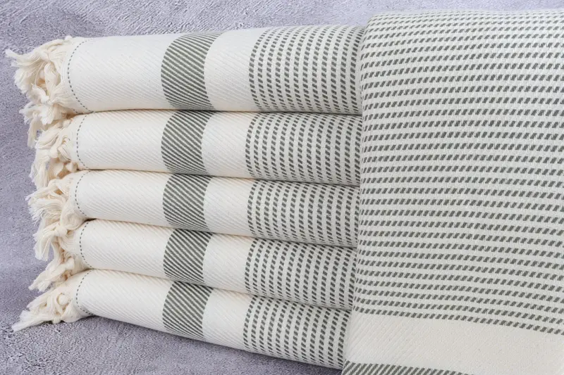 Aesthetic Blanket, Personalized Blanket, Woven Throw Blanket, Couch Throw, 88x80 Cotton Striped Towel, Custom Wedding Gifts, Monogram Beach Blanket - 1