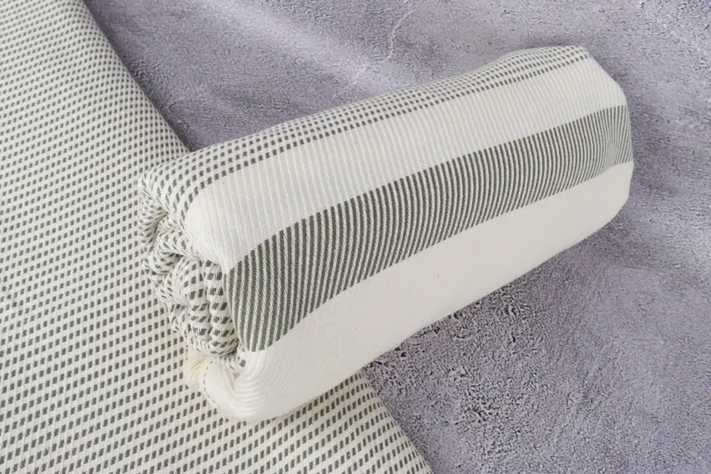 Aesthetic Blanket, Personalized Blanket, Woven Throw Blanket, Couch Throw, 88x80 Cotton Striped Towel, Custom Wedding Gifts, Monogram Beach Blanket - 7