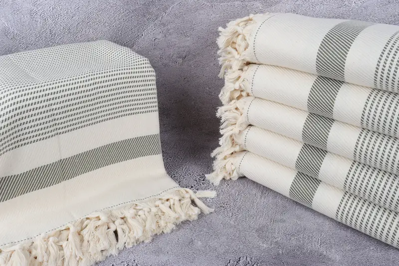 Aesthetic Blanket, Personalized Blanket, Woven Throw Blanket, Couch Throw, 88x80 Cotton Striped Towel, Custom Wedding Gifts, Monogram Beach Blanket - 3