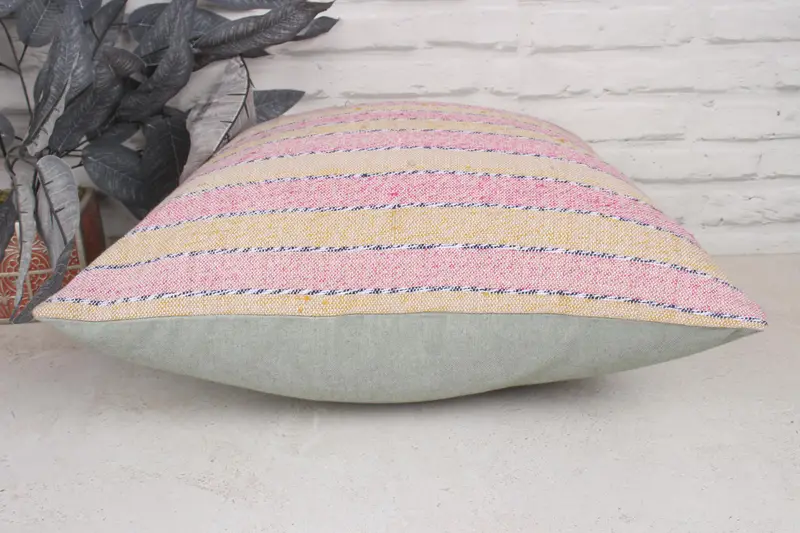 Tribal Pillow Case, Ethnic Throw Pillow Case, Pillow for Couch, Pillow Cover, 20x20 Pink Pillow, Kilim Pillow Cover, Throw Kilim Pillow - 5