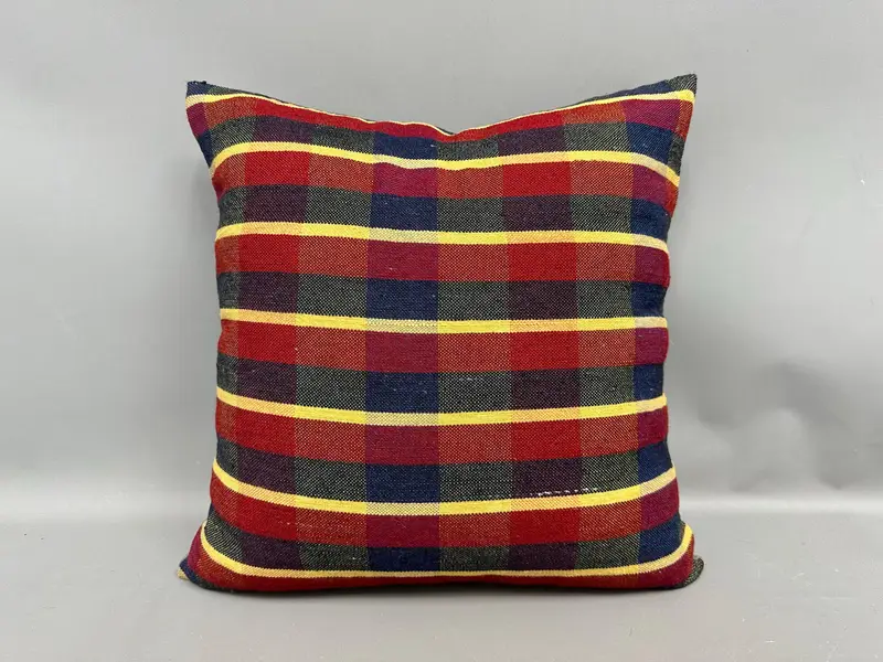 Accent Cushion, 20x20 Red Pillow Case, Antique Pillows, Cushion Case, Interior Designer Pillow, Vintage Kilim Pillow - 4