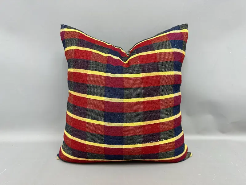 Accent Cushion, 20x20 Red Pillow Case, Antique Pillows, Cushion Case, Interior Designer Pillow, Vintage Kilim Pillow - 1