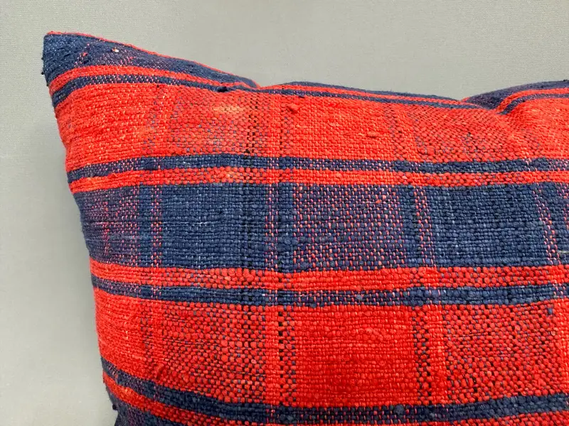 Handmade Pillow Cover, Ethnic Throw Pillow, Muted Pillow Sham, 18x18 Red Pillow, Pillow, Kilim Pillow, Turkish Kilim Pillow, Boho Pillow - 5