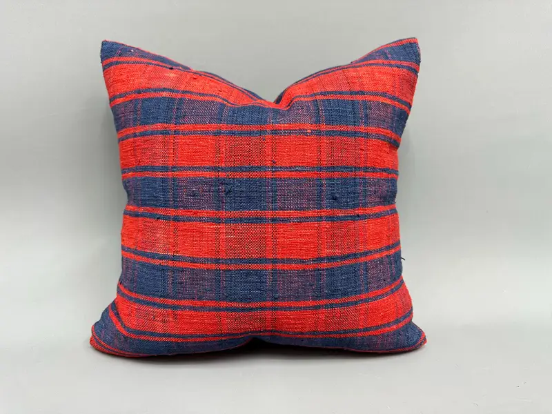 Handmade Pillow Cover, Ethnic Throw Pillow, Muted Pillow Sham, 18x18 Red Pillow, Pillow, Kilim Pillow, Turkish Kilim Pillow, Boho Pillow - 1