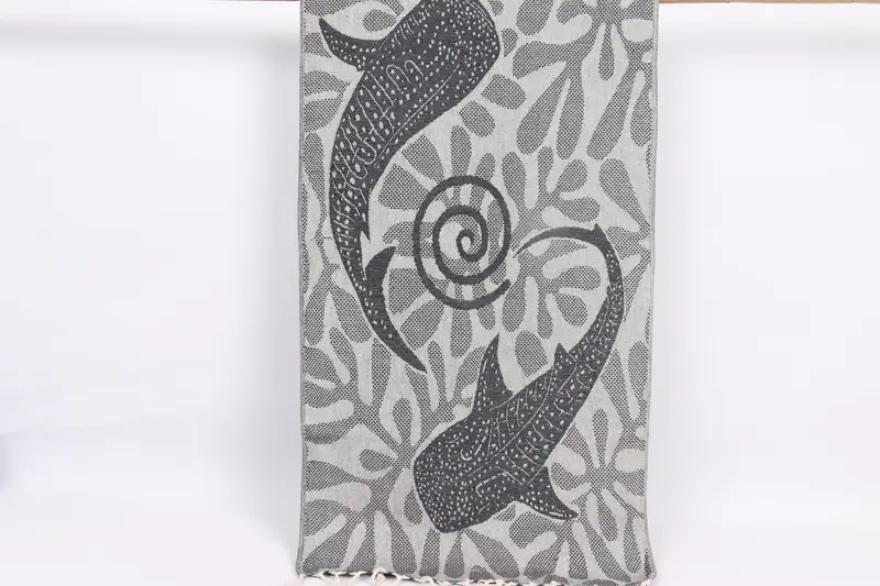 Turkish Hand Towel, Gift For Best Friend, Organic Towel, Best Friend Gift, 40x18 Cotton Whale Design Towel, Monogram Kitchen Towel, Wedding Favors - 1