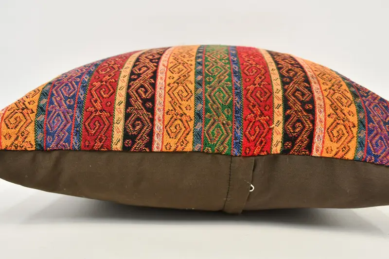 Kilim Cushion Sham, Retro Cushion, Ethnical Kilim Rug Pillow, 20x20 Rainbow Pillow Sham, Wool Kilim Pillow Pillow Cover, Gift Pillow, Pillow - 5
