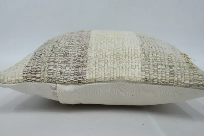 Vintage Kilim Pillow, Gift Pillow, Throw Kilim Pillow, Aesthetic Cushion Cover, Tribal Pillow Sham, 12x12 Beige Pillow, Pillow Cover - 5