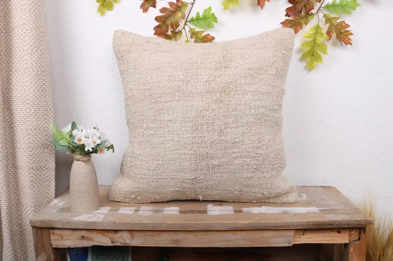 Handmade Southwestern Embroidered Pillow, 20x20 Inches Throw Pillow