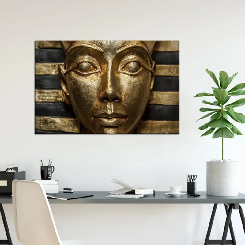 Goldener Pharao-Leinwand: Trendiger ägyptischer Kunstdruck
