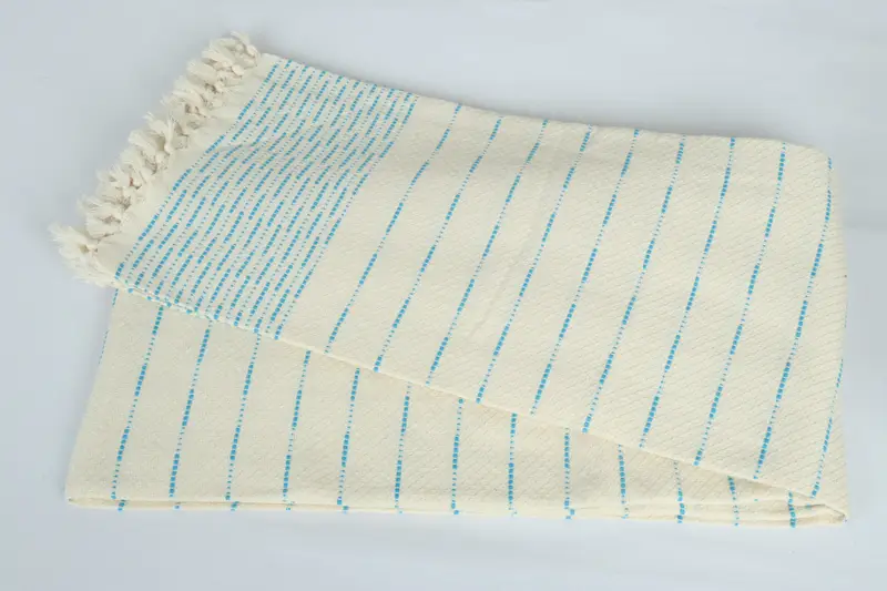 Turkish Bedcover, Throw Blanket Couch, Housewarming Gift, 98x92 Cotton Striped Design Towel, Bachelorette Gifts, Halloween Blanket, Bridesmaid Gift - 6