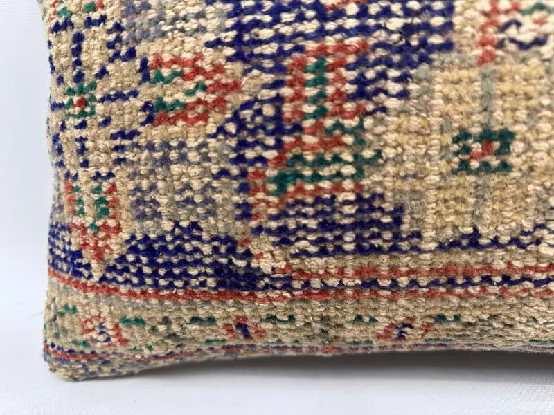 Living Room Throw Pillow Sham, Ethnical Kilim Rug Pillow, Cushion Case, Kilim Pillow, 12x20 Blue Pillow Cover, Handmade Cushion, Kilim Cushion Sham - 2