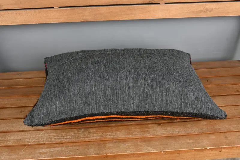 Handwoven Pillow Cover Cushion Cover, Vintage Pillow, 16x24 Brown Cushion Case, Antique Pillows, Pillow Case, Handmade Kilim Cushion - 5