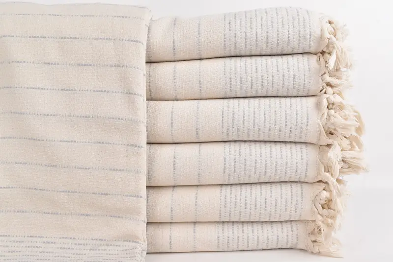 98x92 Cotton Striped Design Towel, Handmade Gift, Bachelorette Gifts, Turkish Blanket Queen, Turkish Blanket, Turkish Blanket Throw, Throw Blanket - 2