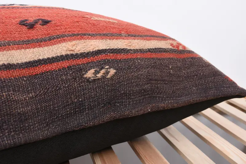 Pillow for Couch, Home Decor Pillow, Cushion Cover, Vintage Kilim Pillow, 20x28 Brown Pillow Sham, Cozy Throw Pillow, Outdoor Throw Pillow Sham - 7
