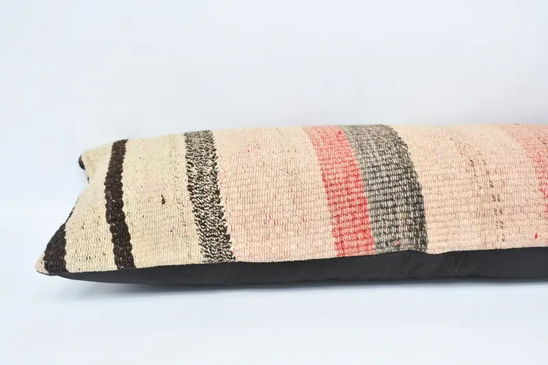 Accent Throw Pillow, 12x36 Beige Pillow, Pillow Cover, Pattern Throw Pillow Sham, Kilim Pillow Cover, Gift Pillow, Interior Designer Pillow - 5