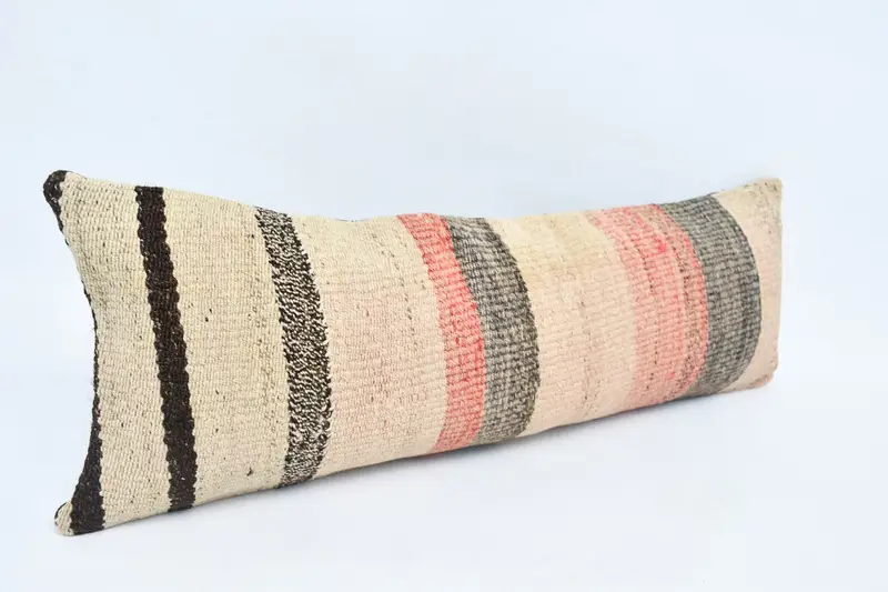 Accent Throw Pillow, 12x36 Beige Pillow, Pillow Cover, Pattern Throw Pillow Sham, Kilim Pillow Cover, Gift Pillow, Interior Designer Pillow - 3