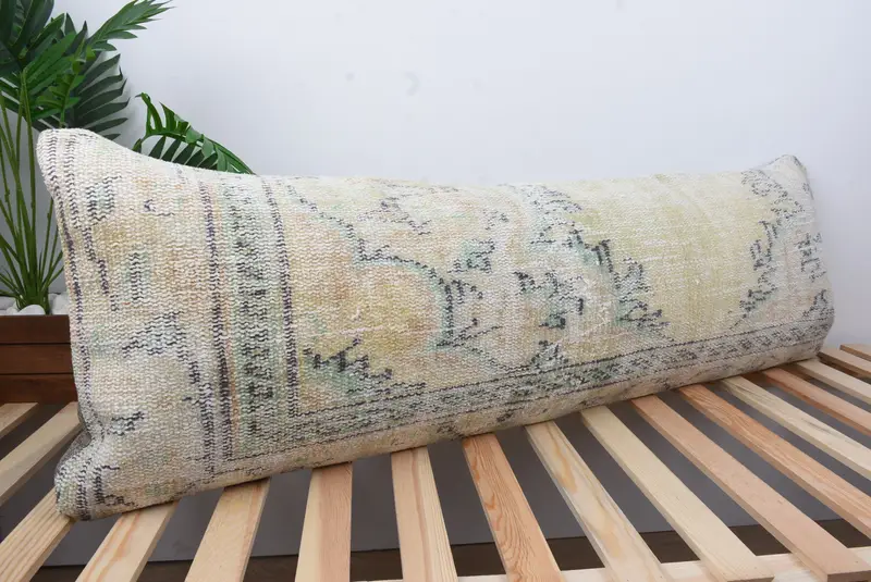 16x48 Green Pillow Case, Pillow for Sofa, Pet Pillow Cover, Farmhouse Cushion, Pillow Case, Ethnical Kilim Rug Pillow, Home Decor Pillow - 4