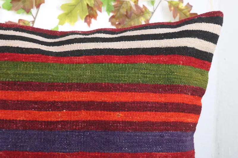 24x24 Red Pillow Case, Customized Pillow Sham, Boho Throw Cushion, Cushion Cover, Handmade Kilim Cushion, Kilim Pillow, Interior Designer Pillow - 5