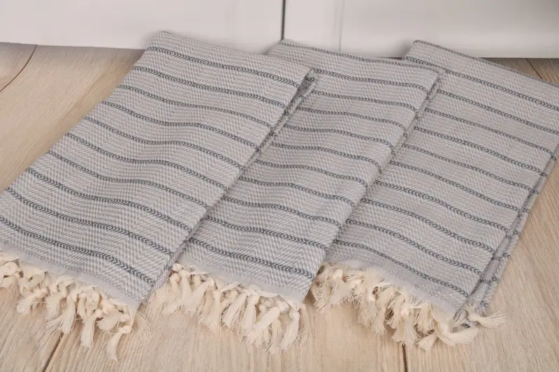 Housewarming Gift, 70x40 Cotton Striped Towel, Peshtemal Towel, Grandma Gift, Custom Wedding Gift, Absorbent Turkish towel, Embroidery Towel - 6
