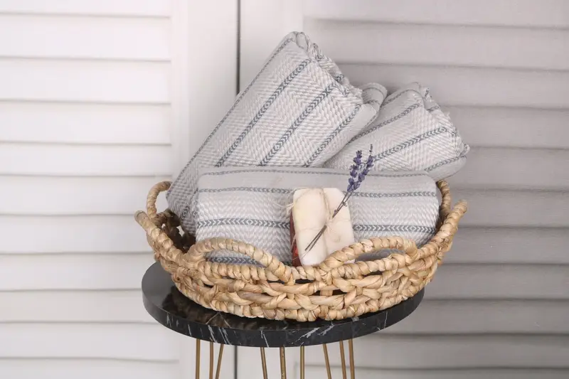 Housewarming Gift, 70x40 Cotton Striped Towel, Peshtemal Towel, Grandma Gift, Custom Wedding Gift, Absorbent Turkish towel, Embroidery Towel - 4